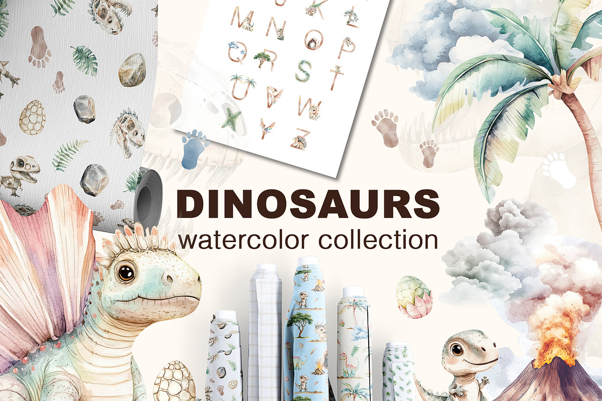 Kids Bundle Animals Clipart/Patterns, an Animal Illustration by Pattern + watercolor (Photo 2 of 7)