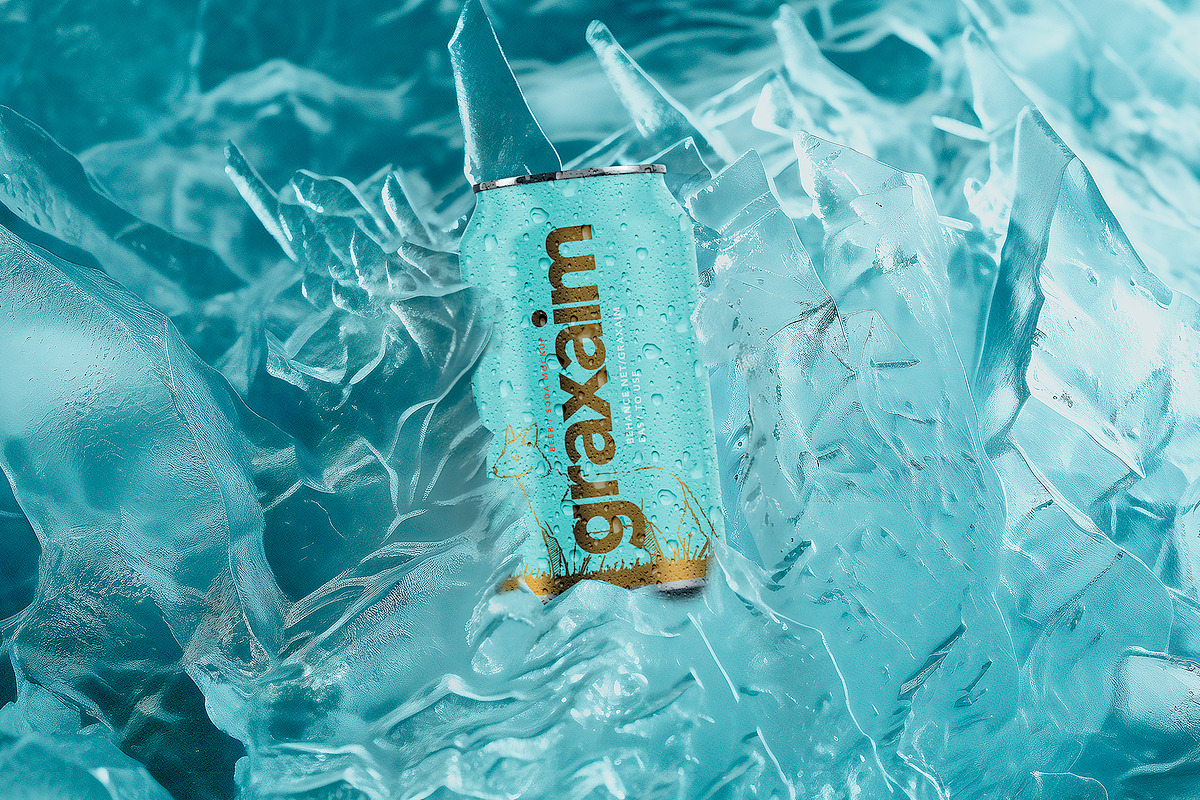 Frozen drink can mockup. Beer/Soda., a Packaging Mockup by Graxaim Mock-up (Photo 5 of 6)