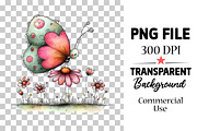 Whimsical Butterfly Flower Clipart, an Illustration by Watercolor design (Thumbnail 3 of 6)