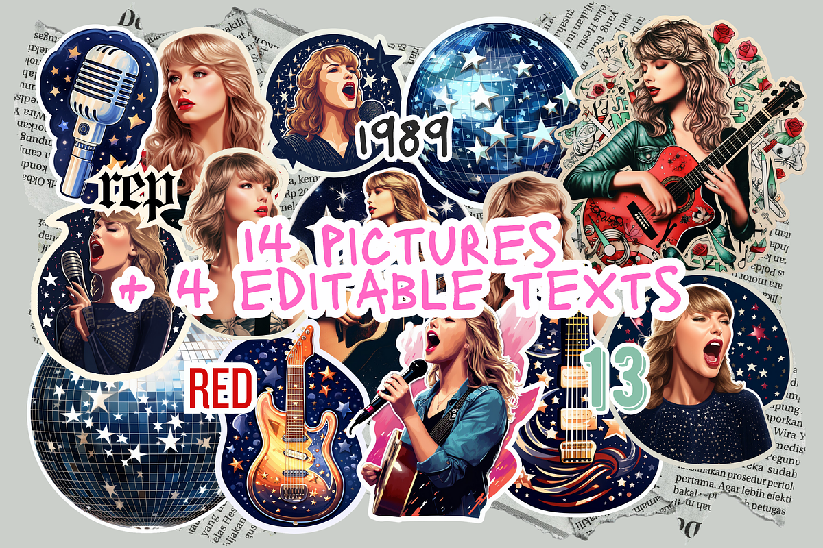 Taylor Stickers for Canva, an App Template by mkStudioLab (Photo 2 of 2)