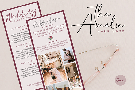Canva Wedding Rack Card Template, a Brochure Template by Rachel Harper Designs
