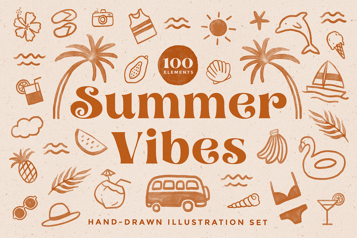 Tropical Summer Illustration Set, a Food Illustration by Rough Edges Supply Co. (Photo 1 of 10)