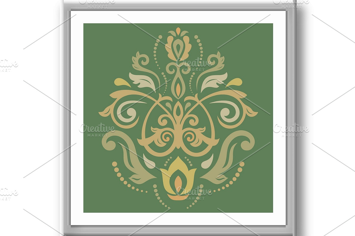 Damask Vector Oriental Pattern, a Decorative Illustration by FineArtStudio (Photo 2 of 3)