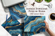 Elegant Deep Blue Agate Scrapbook, a Background Graphic by V Design Creator (Thumbnail 3 of 12)