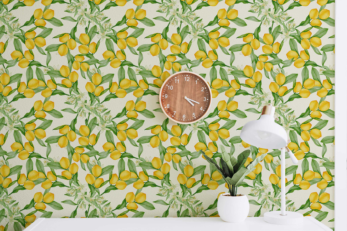 lemon citrus yellow fruit green leav, a Pattern Graphic by AAN Seamless Shop (Photo 1 of 3)