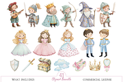 Princess Kingdom Watercolor Clipart, an Illustration by MockupWizard (Thumbnail 3 of 6)