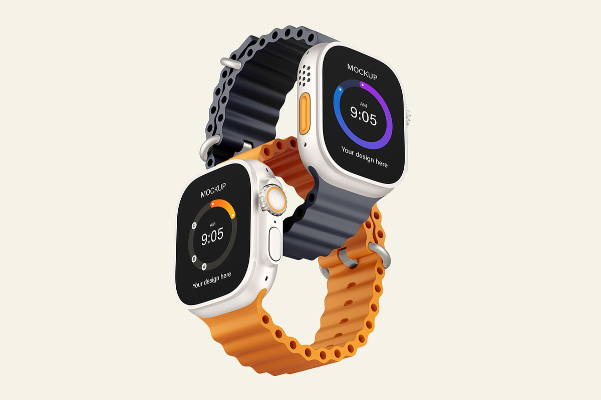 Apple Watch Ultra Mockup Set, a Wearable Device Mockup by ForgeDesign (Photo 11 of 14)