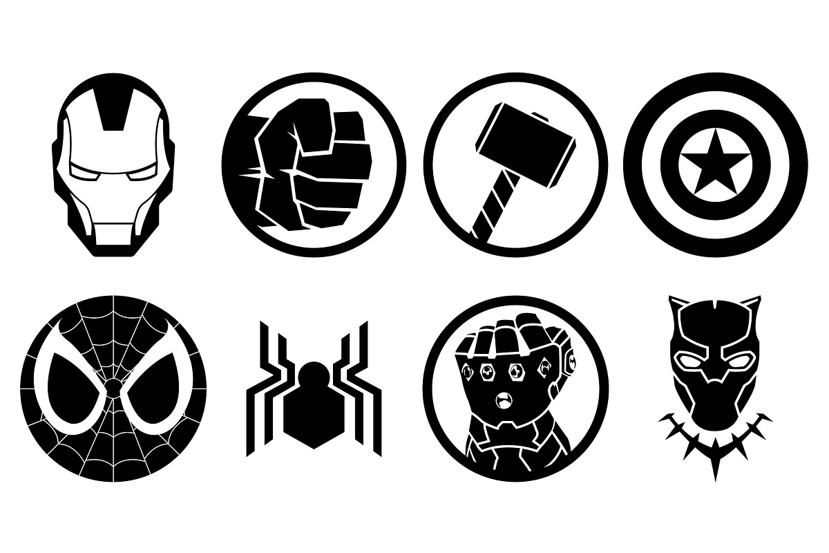 Set of superhero logo icons, an Illustration by MarkoBabii (Photo 2 of 2)