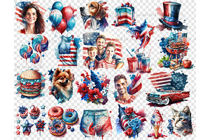 4th Of July Clipart Bundle