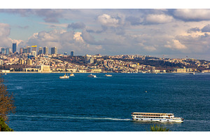 Vew of the Bosphorus strait in Istanbul - Turkey, an Architecture Photo by Leonid Andronov