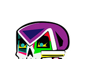 Robot skull colorful with teeth, a Background Graphic by TeaGraphicDesign (Thumbnail 3 of 3)