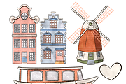 Watercolor Dutch Clipart PNG Holland, a Decorative Illustration by Lenninator Digital (Thumbnail 3 of 8)
