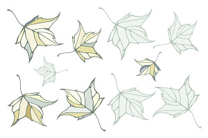 Fall Leaves Patterns Illustrations