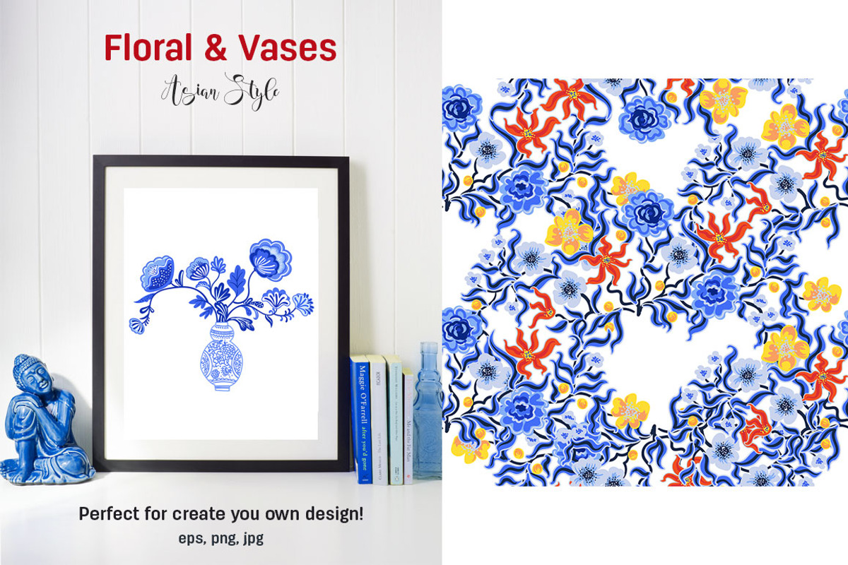Floral & Vases, a Pattern Graphic by Anastasia (Photo 4 of 11)