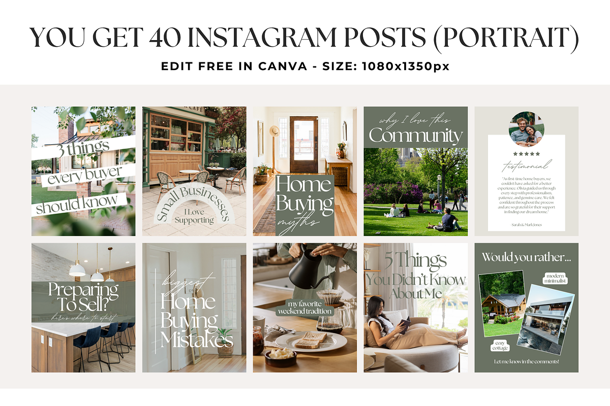 Real Estate Instagram Templates, a Social Media Template by BrandhavenStudio (Photo 3 of 10)