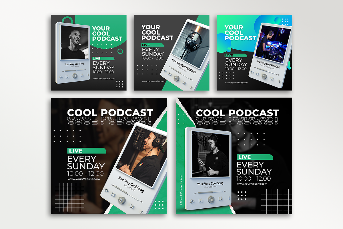Live stream podcast instagram post, a Social Media Template by Artpaper (Photo 4 of 4)