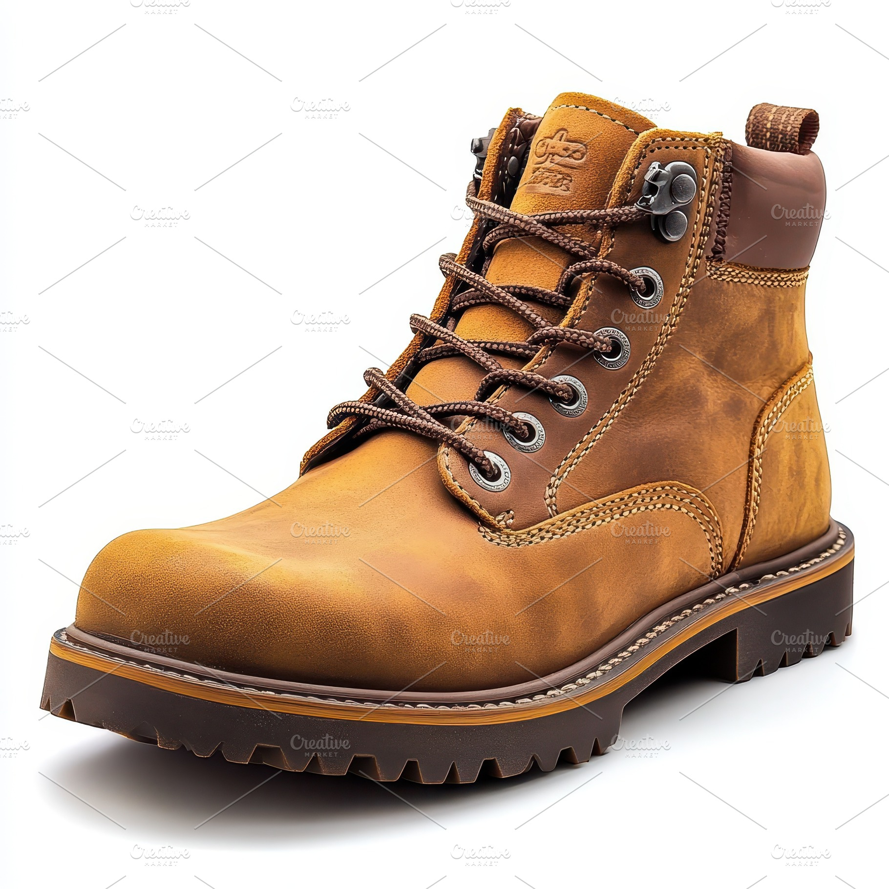 Tan Leather Boots Stylish Footwear M, an Abstract Photo by Pixeness Studio