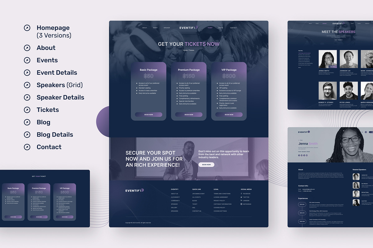 Eventify Event & Conference Website, an UI Kit Template by peterdraw (Photo 5 of 8)