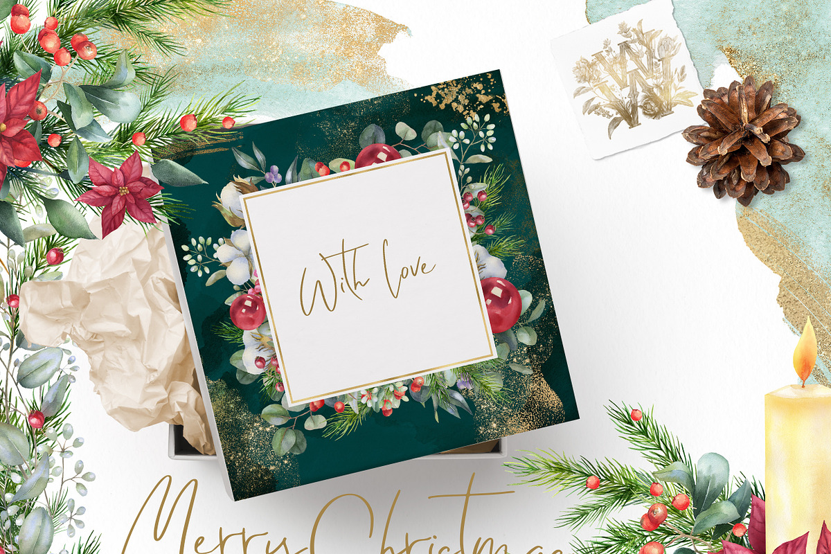 Watercolor Christmas collection, a Decorative Illustration by WonderWonder (Photo 16 of 19)