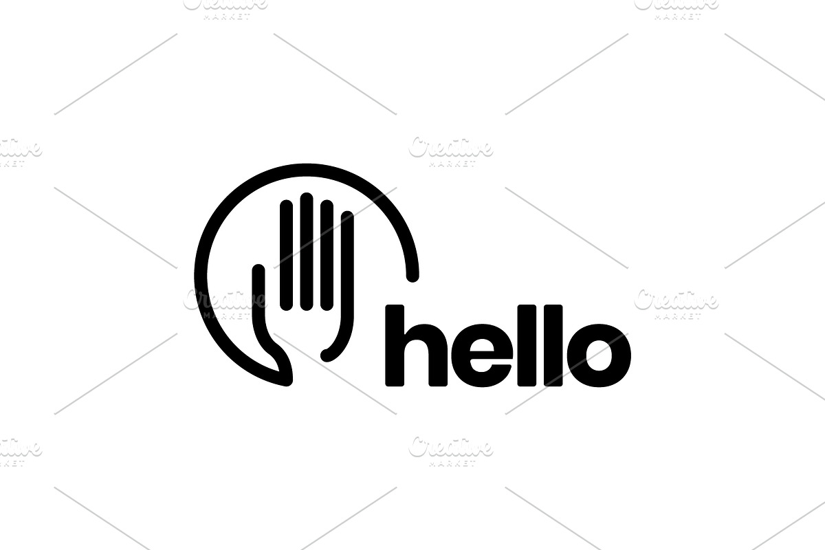 waving hand modern simple logo, a Branding & Logo Template by devastd