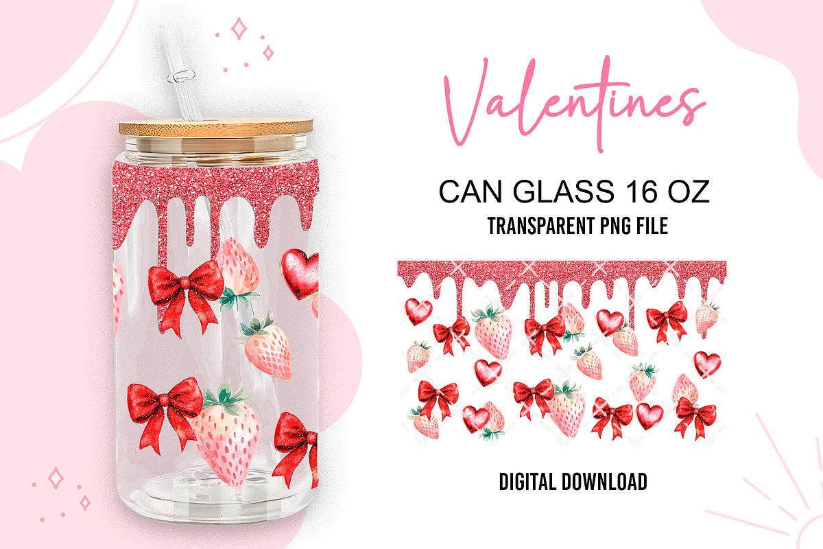 Strawberry Coquette Valentine PNG, a Pattern Graphic by TumblerArtDS (Photo 2 of 3)