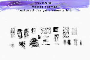 Sponge. Vector Stamps Kit