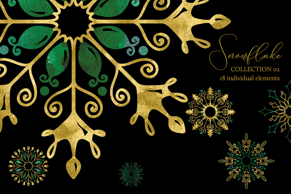 Snowflakes Clipart Collection 02, an Object Graphic by savanamm design (Photo 4 of 4)