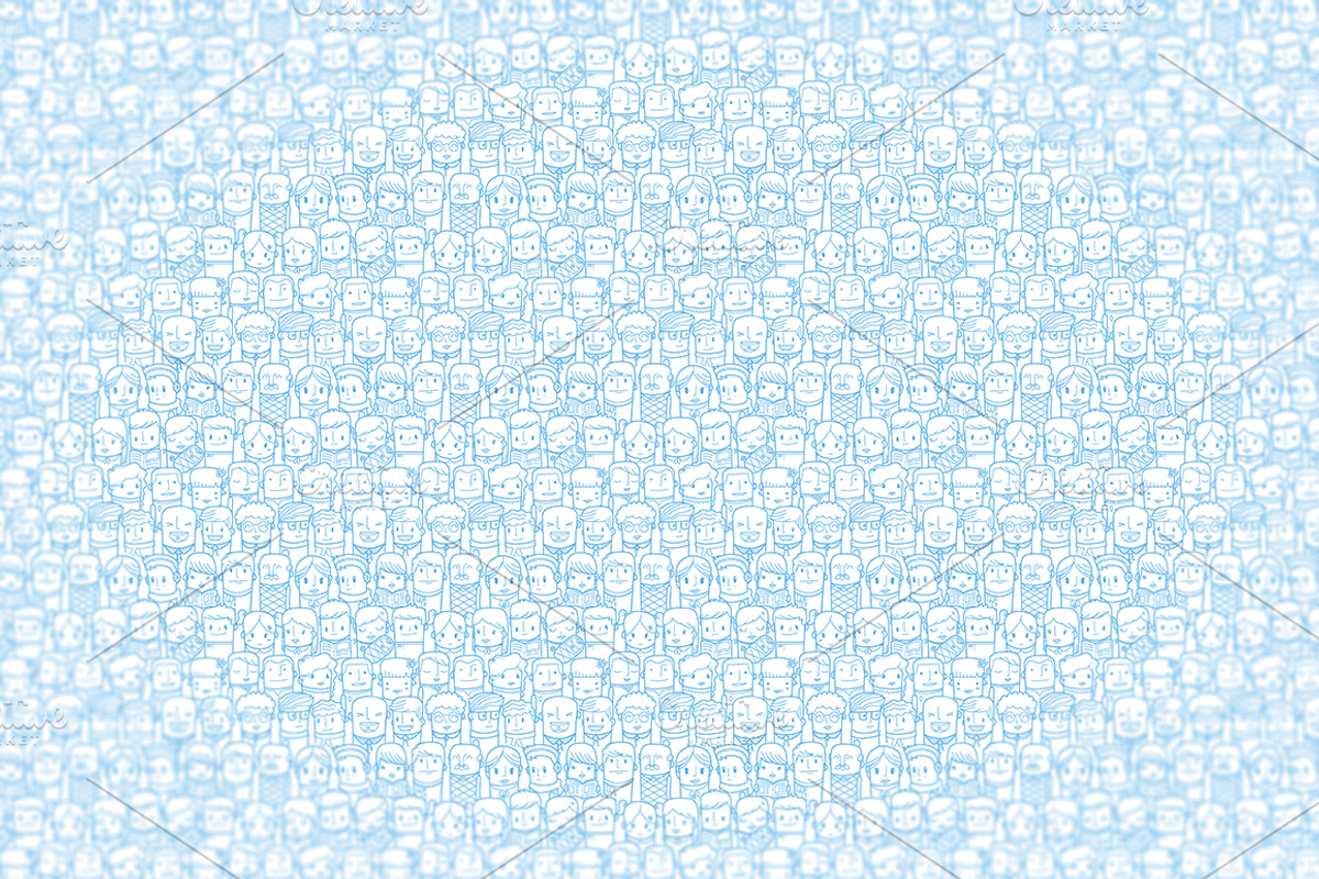 Seamless outline people pattern, a Pattern Graphic by Beatriz Gascón (Photo 5 of 5)