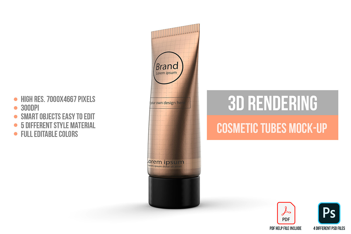3D Rendering Cosmetic Tubes Mock-up, a Packaging Mockup by graystudio (Photo 30 of 50)