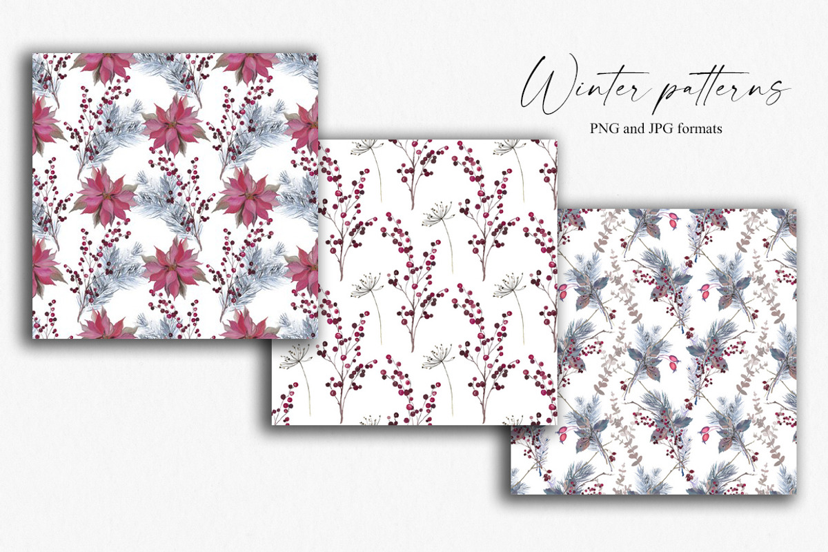 Winter seamless patterns, a Pattern Graphic by Vasmila (Photo 4 of 7)