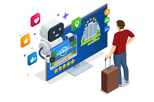 An isometric illustration of a man, a Technology Illustration by Golden Sikorka