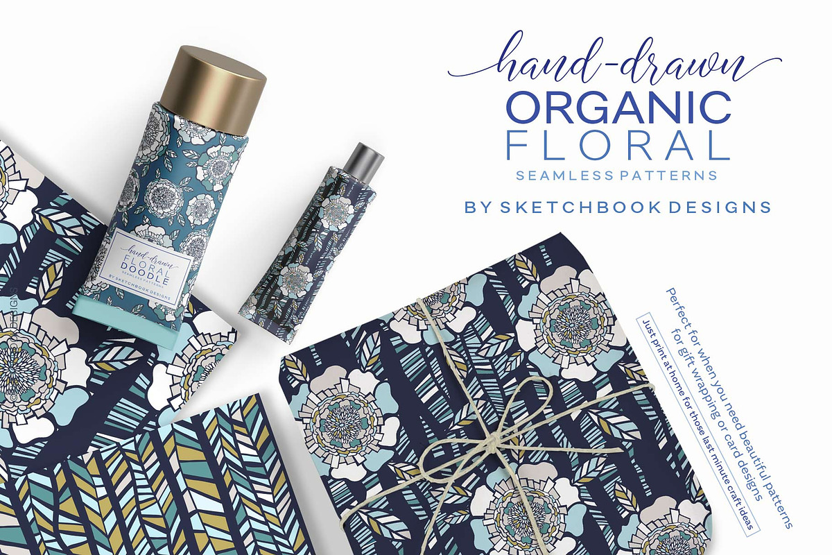 Organic Floral Seamless Patterns, a Pattern Graphic by Sketchbook Designs (Photo 3 of 10)