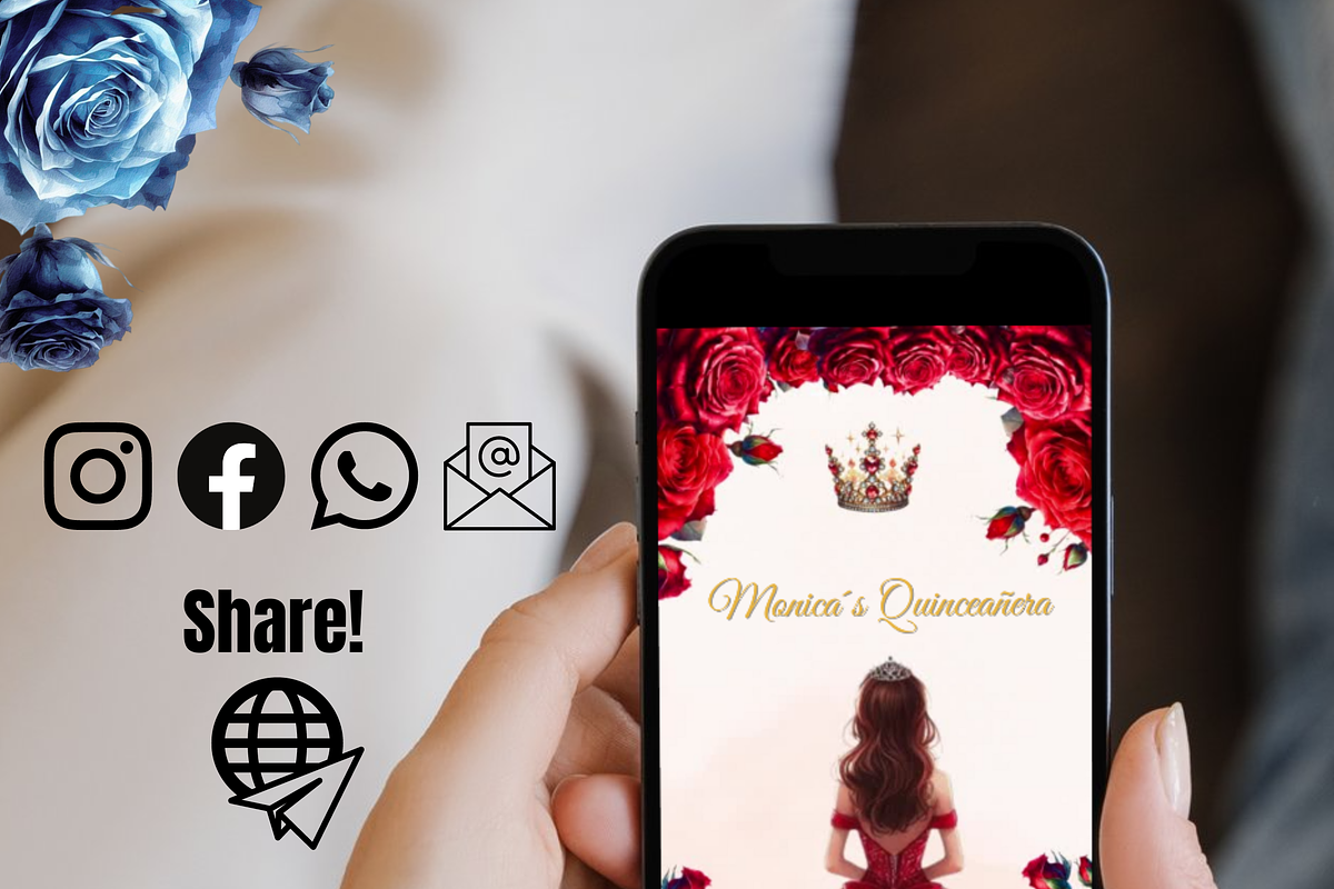 Quinceañera red Video Invite Canva, an Invitation Template by VM PARTYS  BY TAIRUMA (Photo 8 of 9)