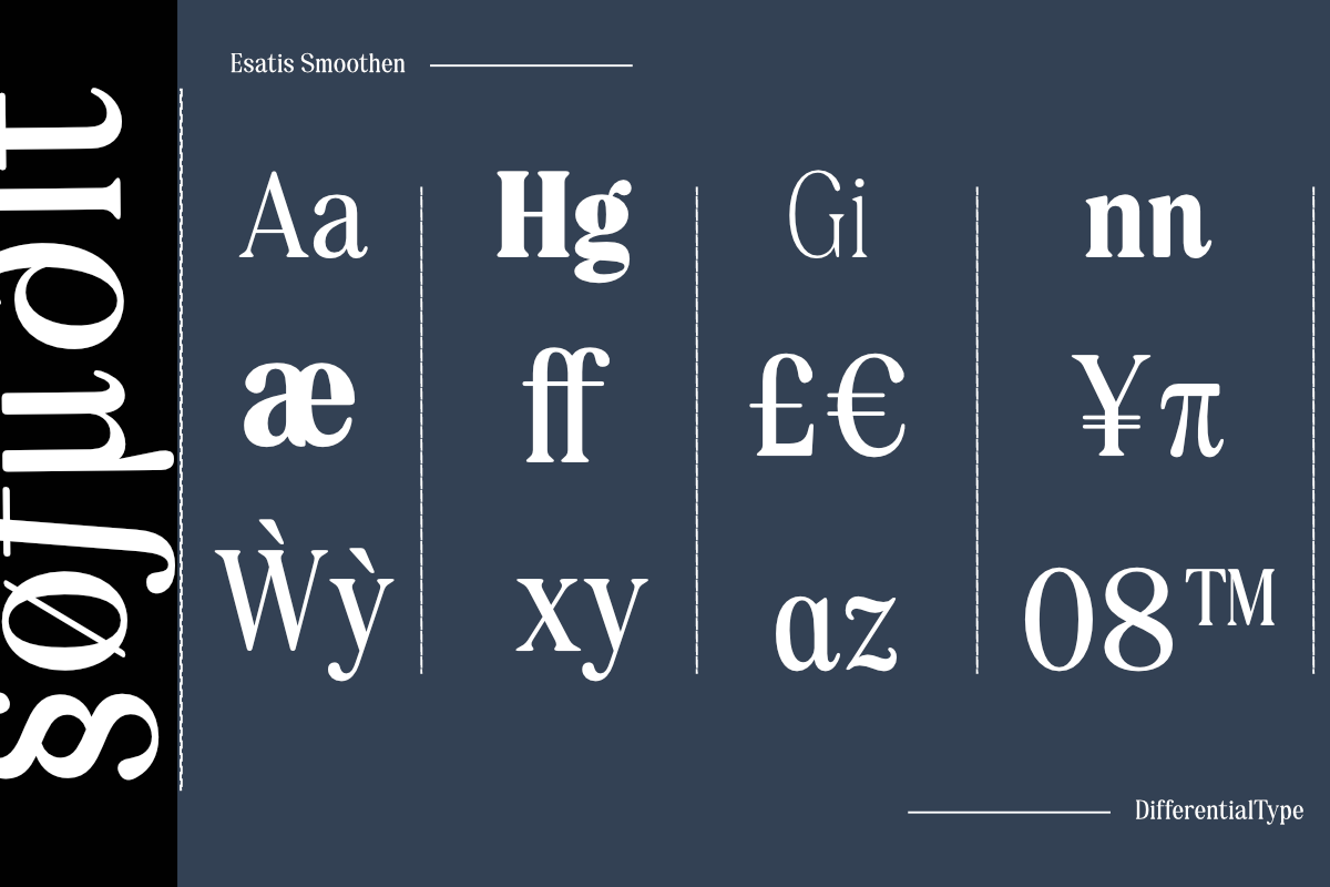 Esatis Smoothen - Serif Family, a Serif Font by Differentialtype (Photo 6 of 12)