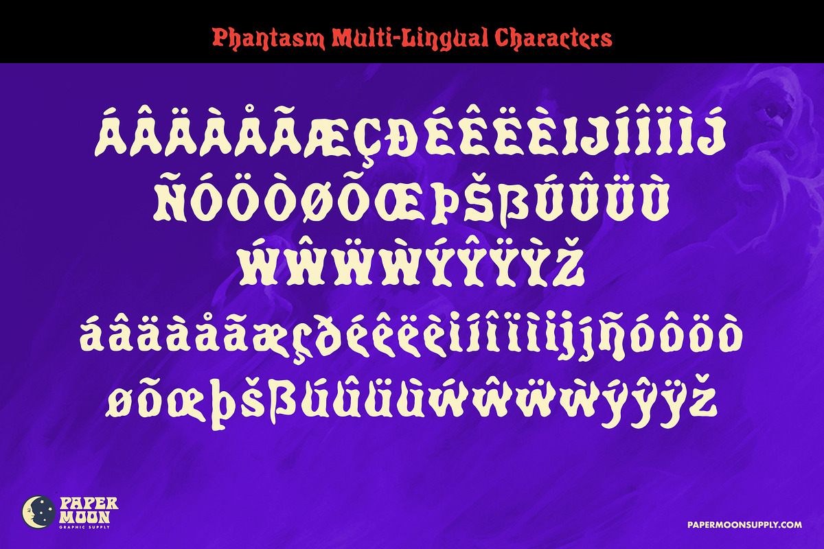 PM Phantasm Spooky Retro Font, a Serif Font by Paper Moon Graphic Supply (Photo 3 of 16)