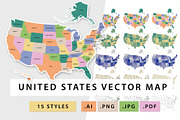United States Vector Map, an Object Graphic by MarkieAnn Creative (Thumbnail 1 of 4)