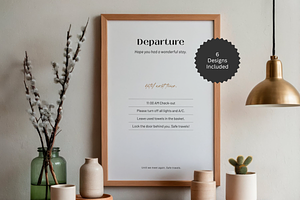 Modern Neutral Airbnb Signage Bundle, a Stationery Template by batang