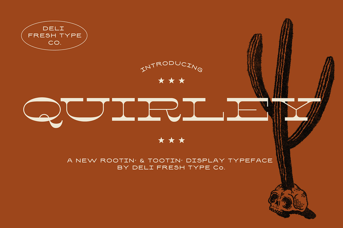 Quirley: A Western Slab Serif Font, a Slab Serif Font by DeliFreshTypeCo. (Photo 1 of 7)
