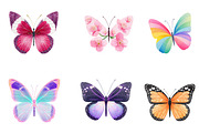 watercolor butterfly clipart, an Illustration by CreationArt (Thumbnail 2 of 5)