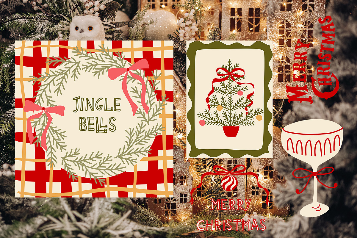 Vintage Christmas clipart & posters, an Object Graphic by Tani Kuzminka (Photo 4 of 13)
