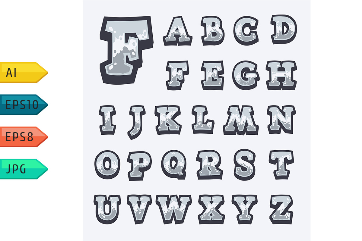 White stone game alphabet.
