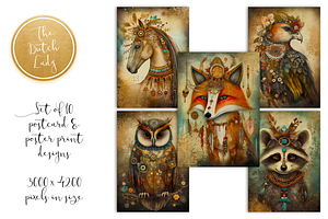 Bohemian Animals Postcards & Prints