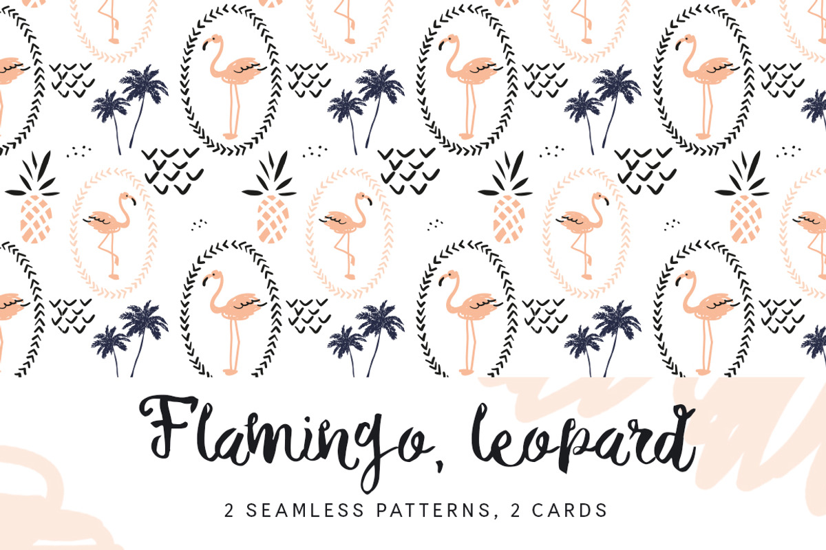 Flamingo, leopard, a Pattern Graphic by OJardin (Photo 1 of 2)