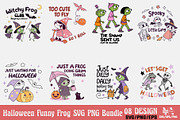 Halloween Funny Frog PNG Bundle, an Illustration by Ya_ Design Store (Thumbnail 1 of 9)