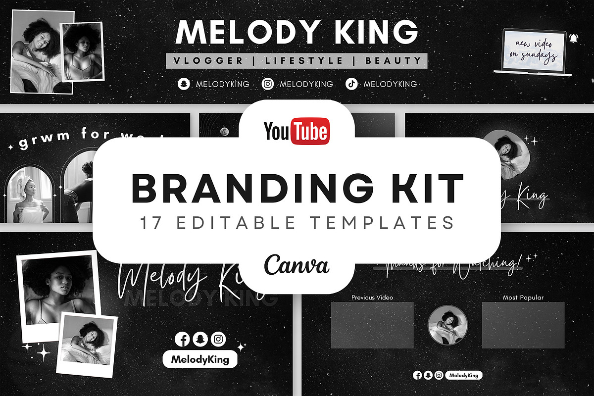 YouTube Channel Branding Kit | Canva, a Social Media Template by OniriqveDesigns (Photo 1 of 10)
