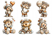 Valentine Teddy Bear Clipart, an Illustration by Daily.Designs (Thumbnail 3 of 5)