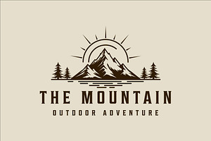 mountain and pines logo vector, a Branding & Logo Template by zyxroun shop