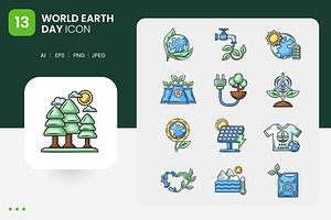 World Earth Day Icon Set, a Duotone Icon by shin_std