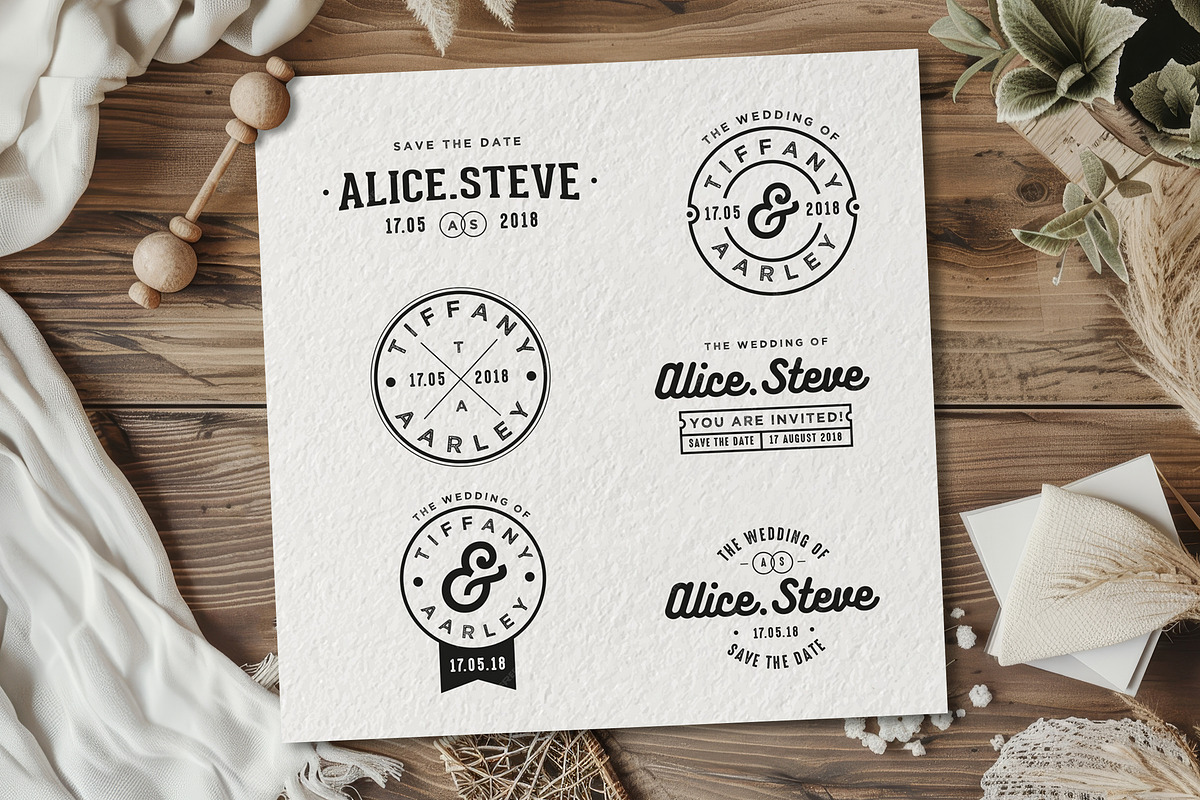 Wedding Badges, a Branding & Logo Template by Aarley Kaiven (Photo 1 of 2)
