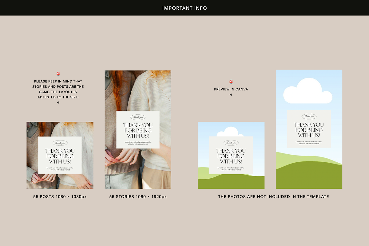 110 Beige Instagram bundle v1, a Social Media Template by Studio K (Photo 2 of 9)